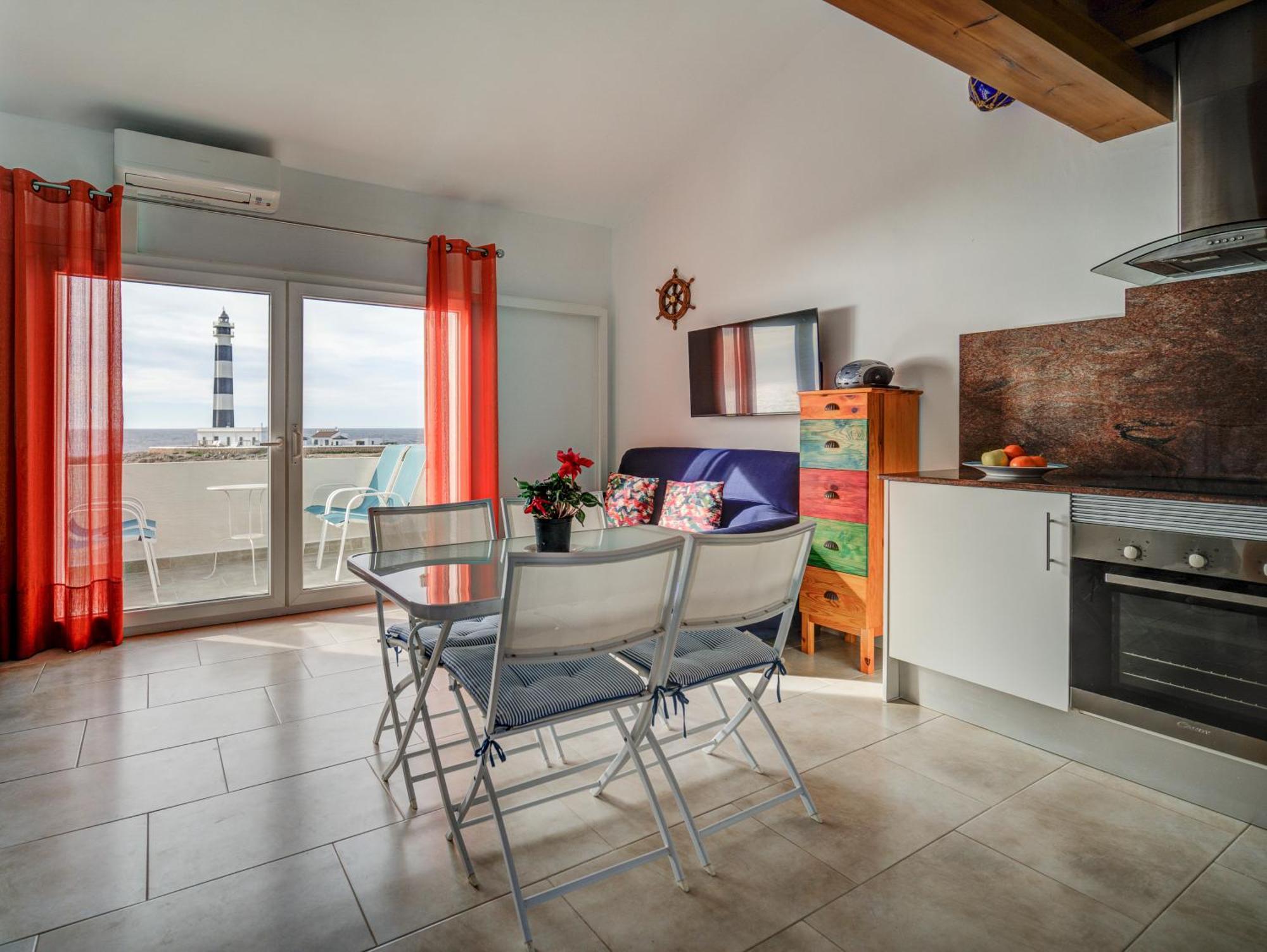 Vista Faro-Apartamento Con Balcon Que Mira Al Mar Cala en Bosch Esterno foto